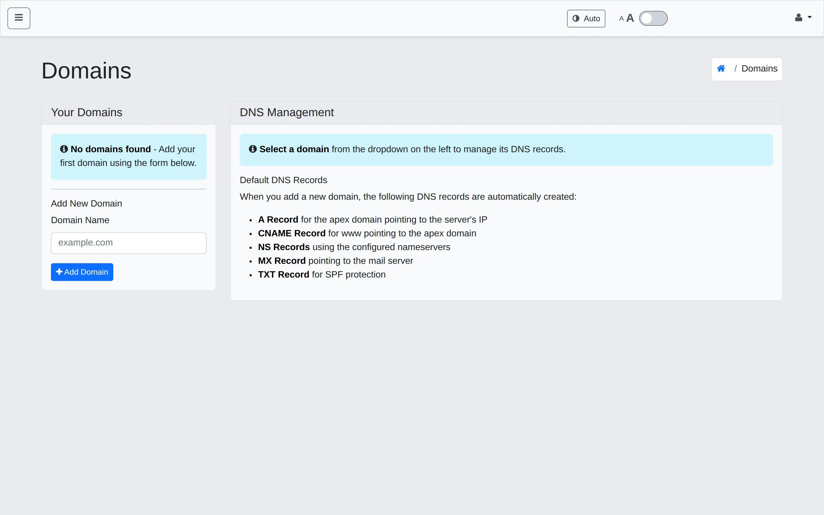 WHP Domains page