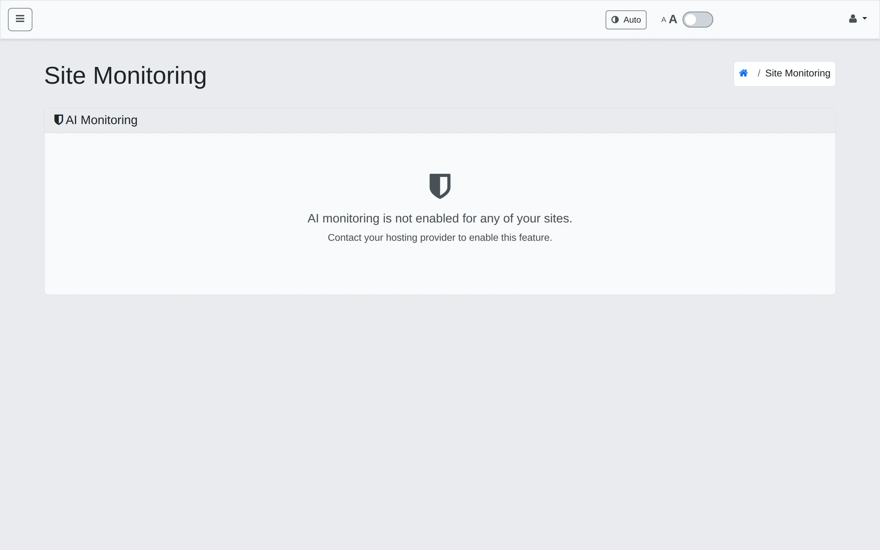 WHP Site Monitoring page